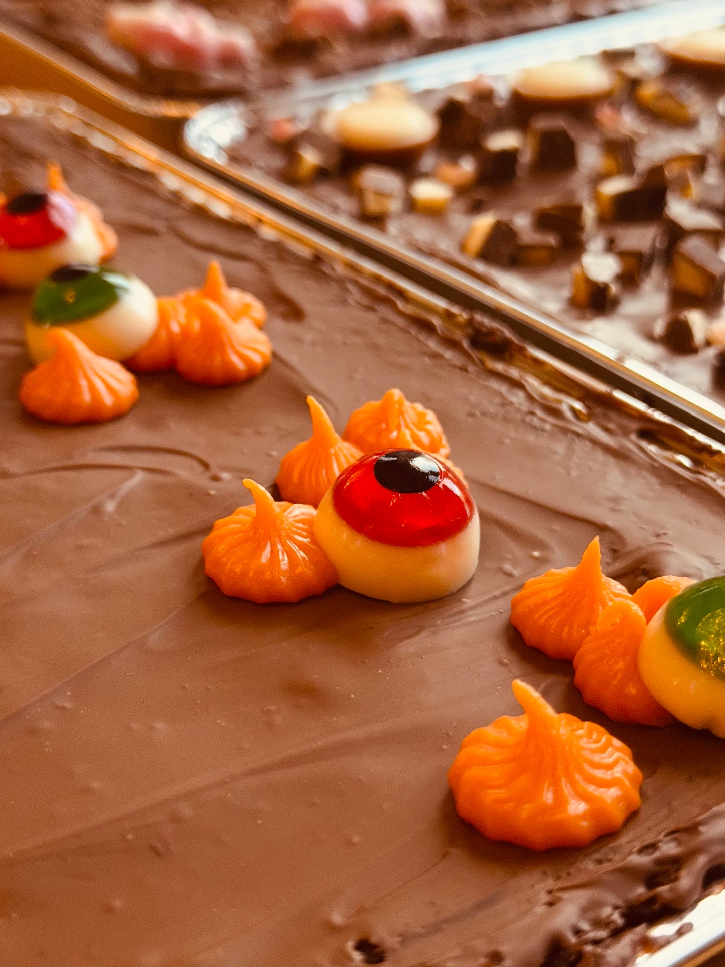 Spooky Brownie Box - Kinder and Toffifee, Mars Bar, Milky Way and Oreo, Galaxy Ripple and Chocolate Bourbon Biscuit