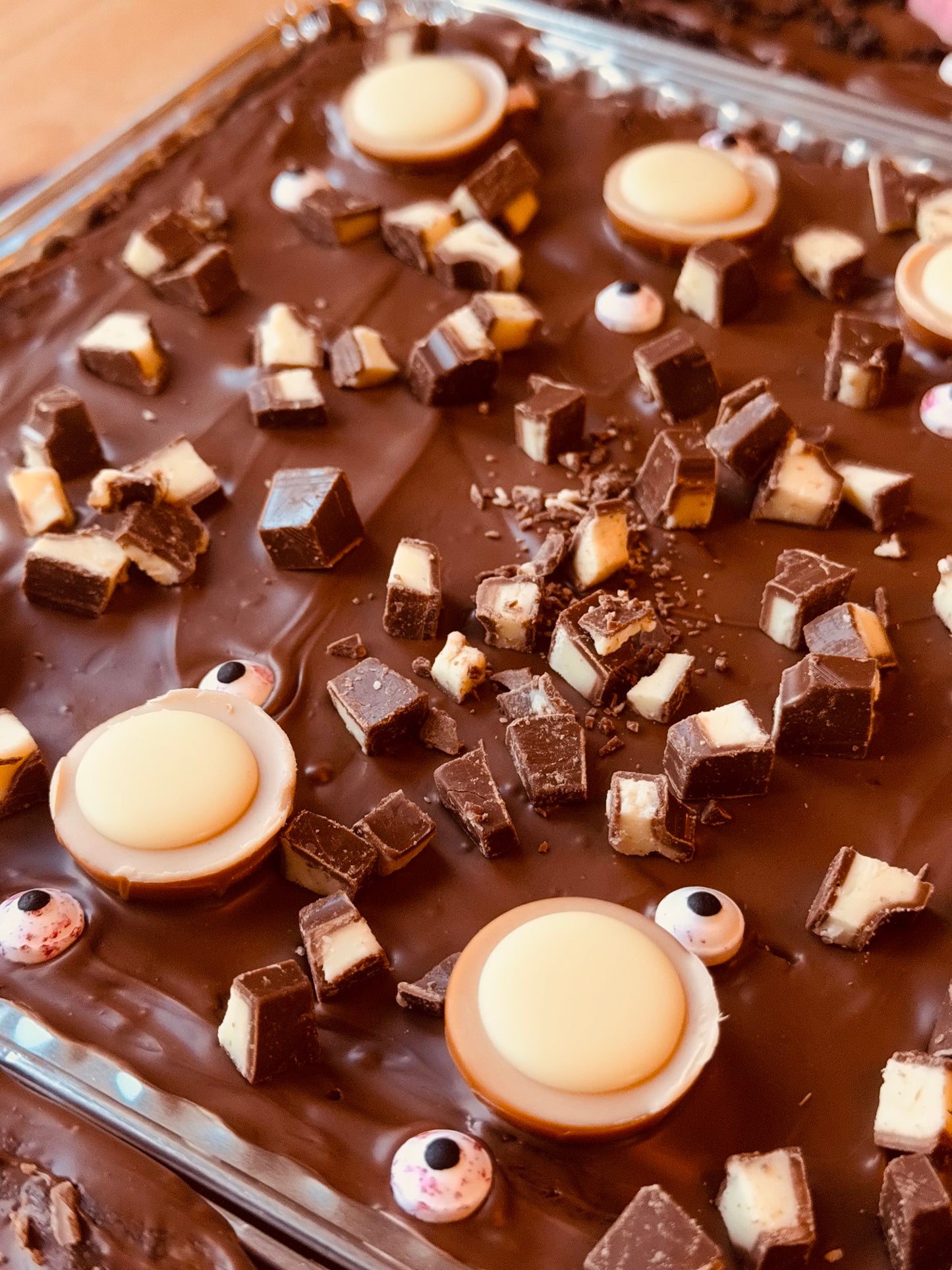 Spooky Brownie Box - Kinder and Toffifee, Mars Bar, Milky Way and Oreo, Galaxy Ripple and Chocolate Bourbon Biscuit